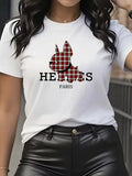 Luxury brand cartoon dog printed T-shirt casual top short sleeve round neck women