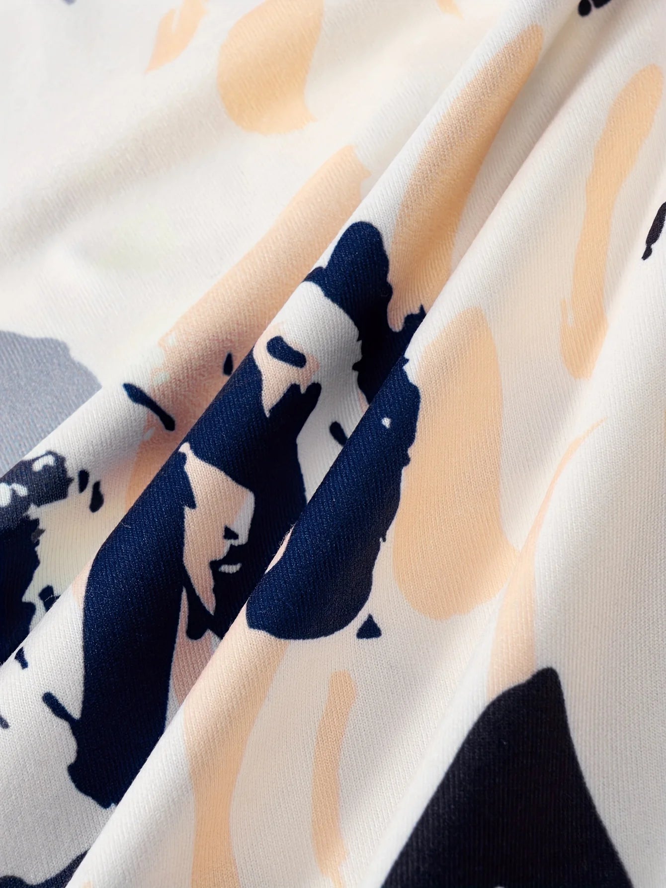 Printed Design Casual Graffiti Print Slip Dress
