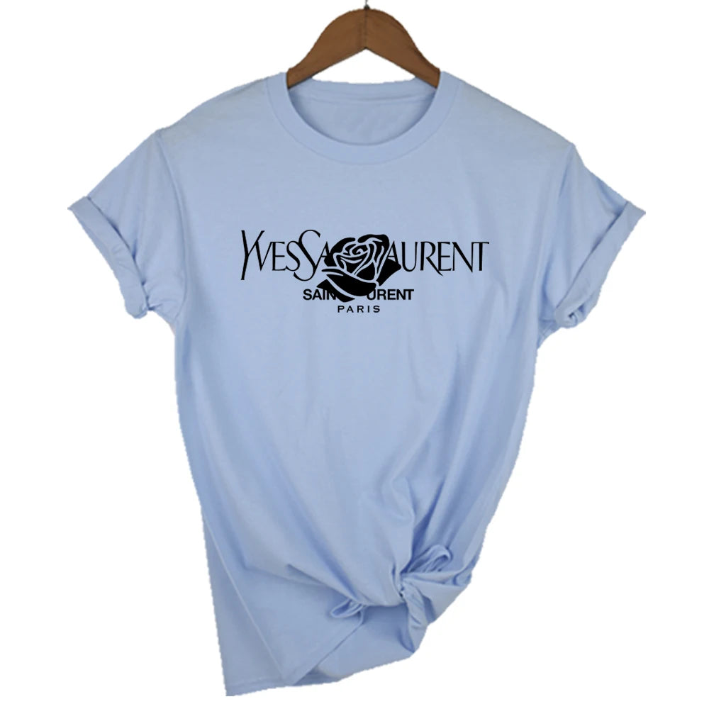 Luxury brand Brand Fashion Alphabet Printed Crew Neck Clothing Short Sleeve T-Shirt Trend Women