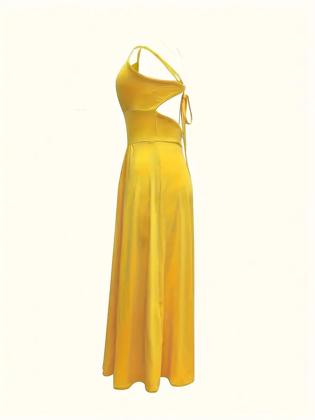 2026 Casual Sexy Slit Lace-Up Backless Camisole Dress, Elegant Sleeveless V-Neck Cinched Waist Dress, Women