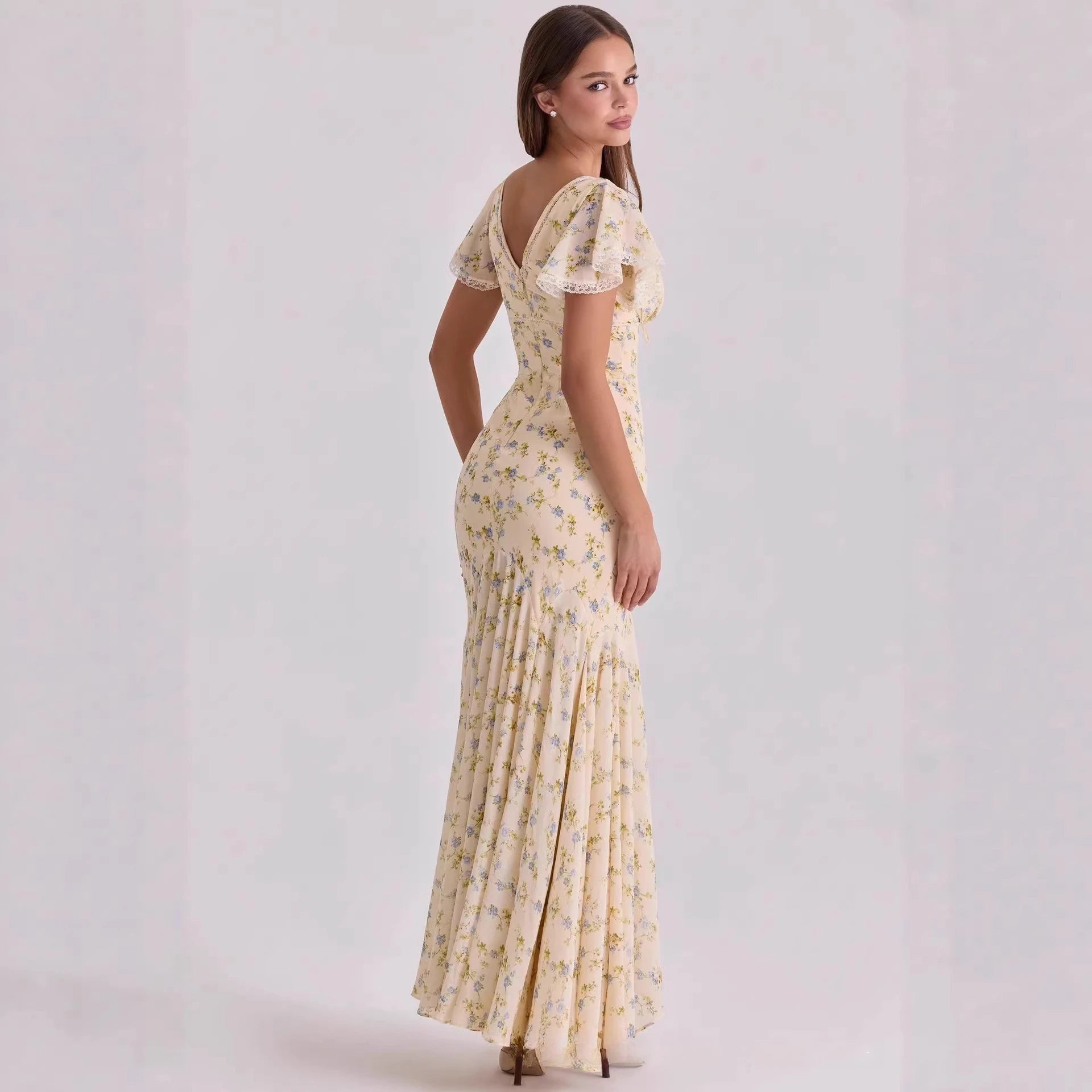Suninheart Summer Floral Print Maxi Dress Women