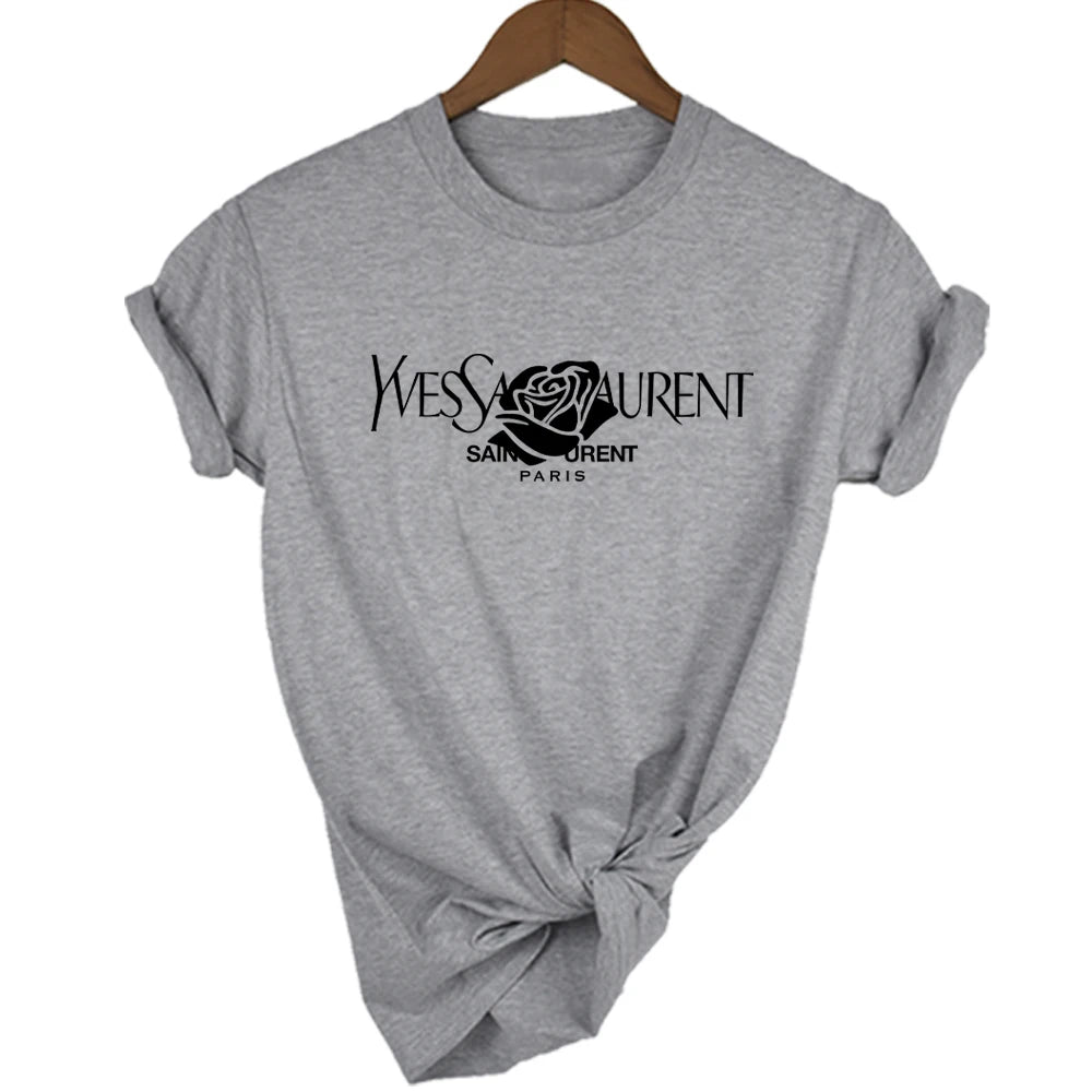 Luxury brand Brand Fashion Alphabet Printed Crew Neck Clothing Short Sleeve T-Shirt Trend Women